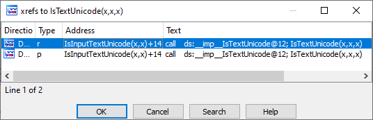 Cross-references to IsTextUnicode(): used by IsInputTextUnicode()